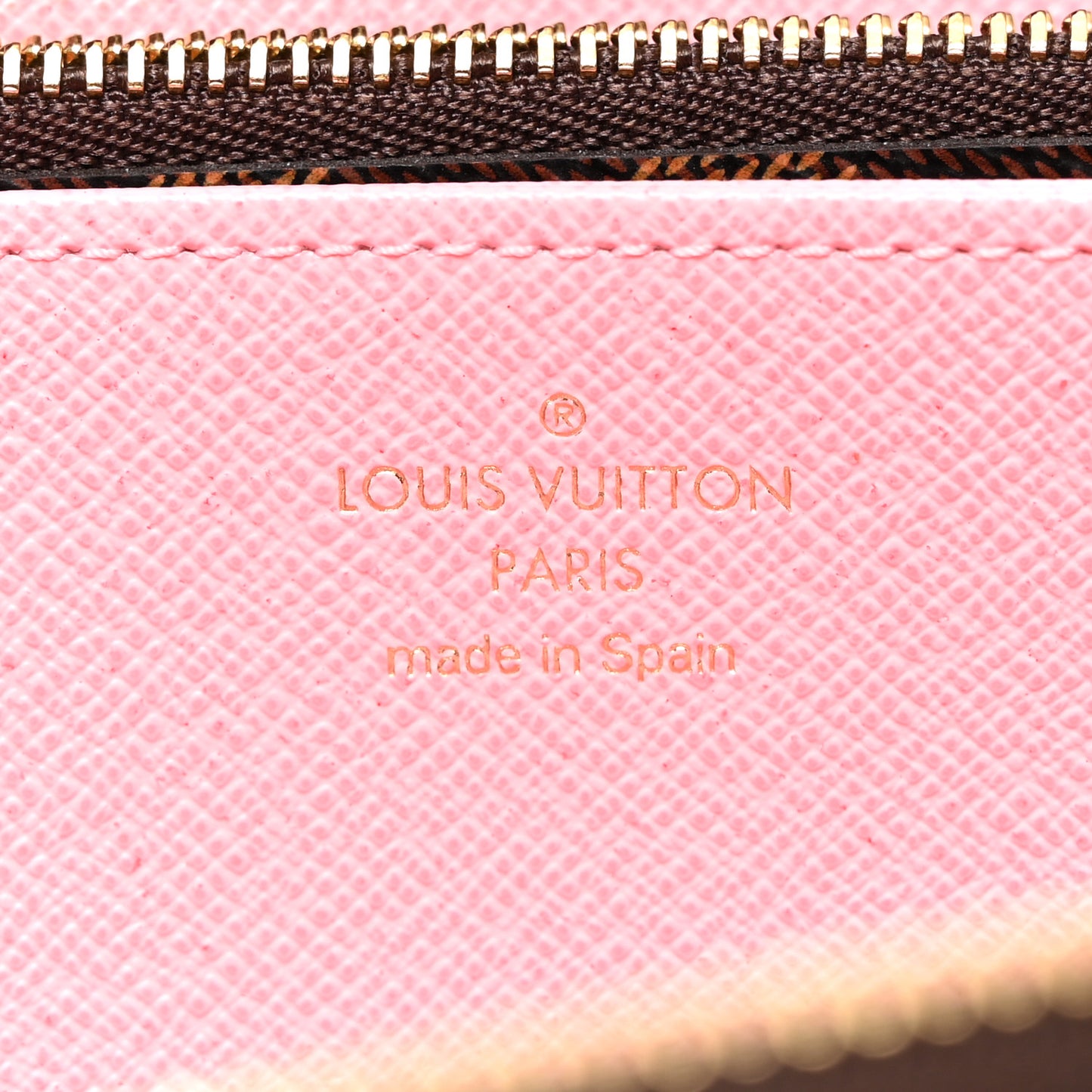 Damier Ebene Studded Zippy Wallet Rose Ballerine