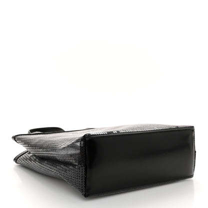 Prada Sequin Rete Paillettes Small Tote Bag Black 5 of 11