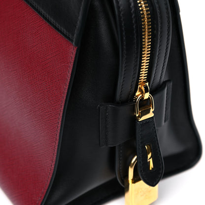 Prada Saffiano City Calfskin Small Esplanade Tote Fuoco Black 10 of 13