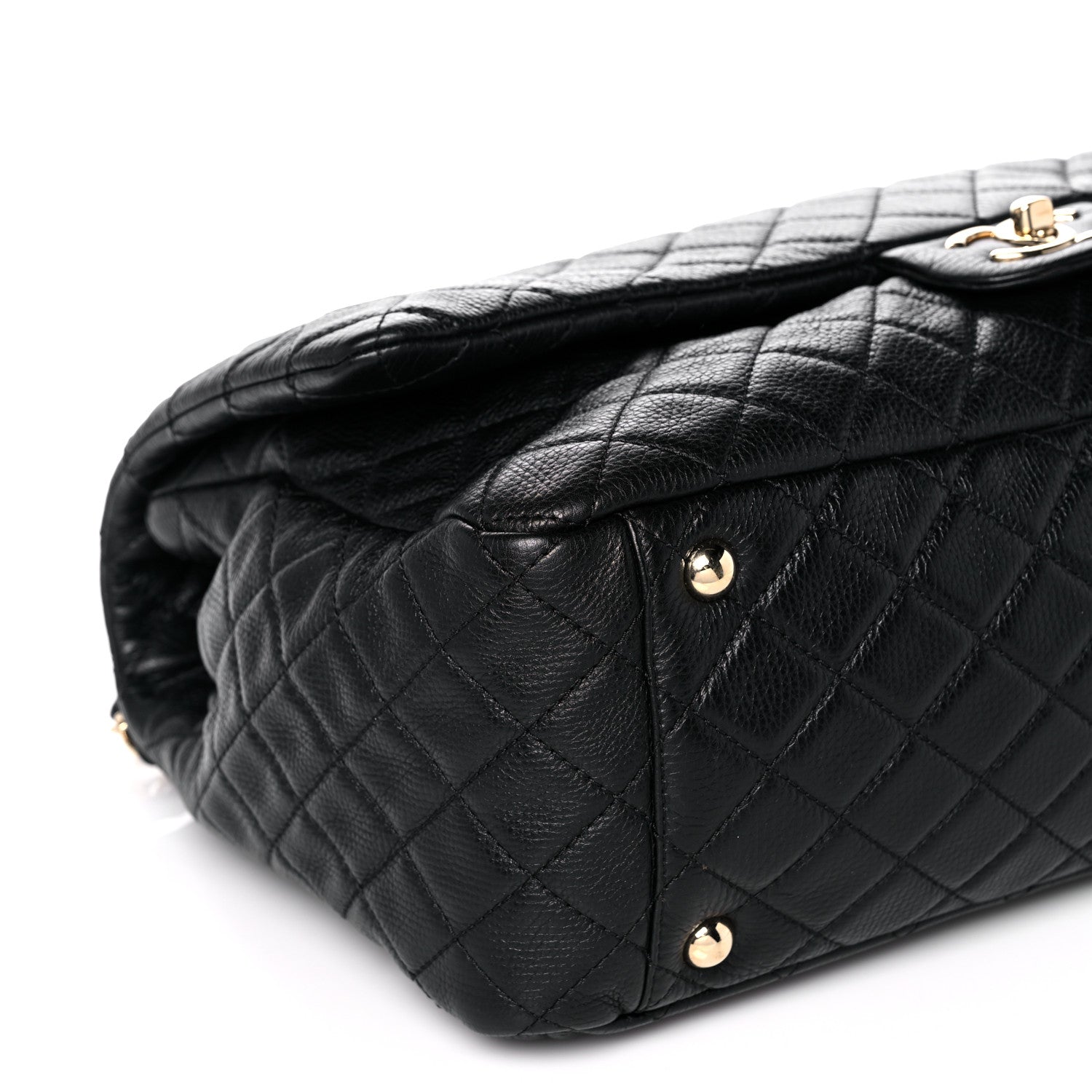 Chanel Calfskin Quilted XXL Travel Flap Bag Black 9 of 12