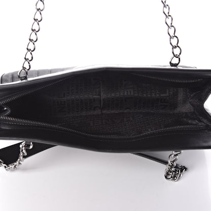 Chanel Calfskin Vertical Quilted Lax East West Shoulder Bag Black 5 of 12