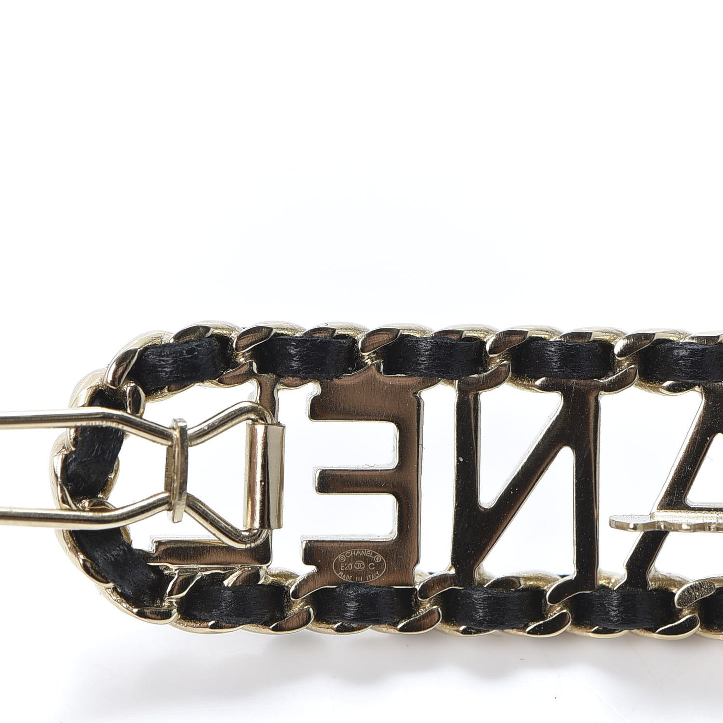 Metal Lambskin Vintage Allure Logo Hair Clip Black Gold