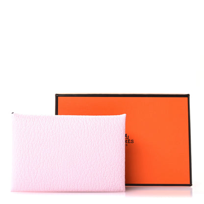 Hermes Chevre Mysore Calvi Card Case Rose Darling 7 of 7