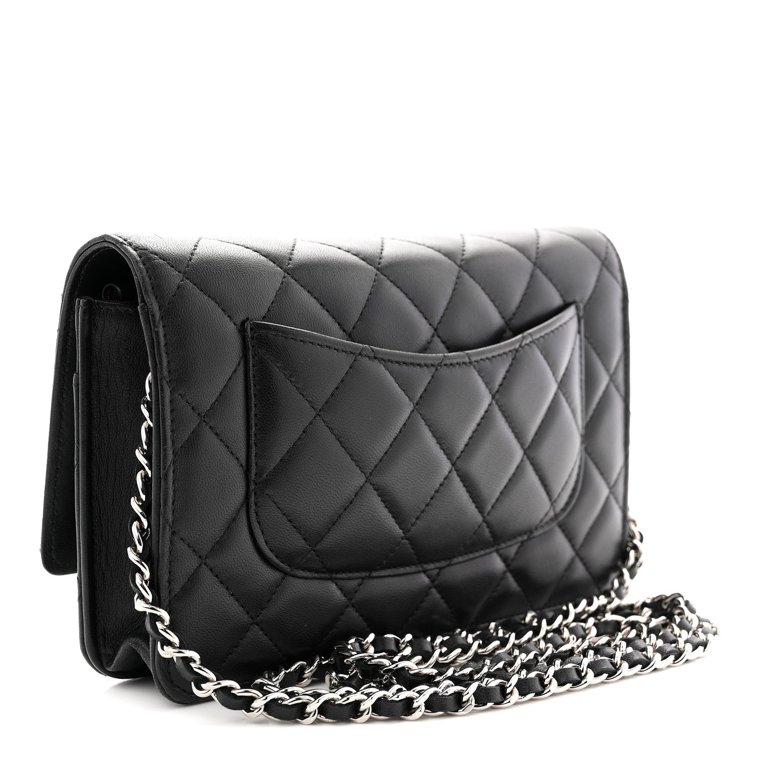 Chanel Lambskin Quilted Wallet On Chain WOC Black 3 of 10