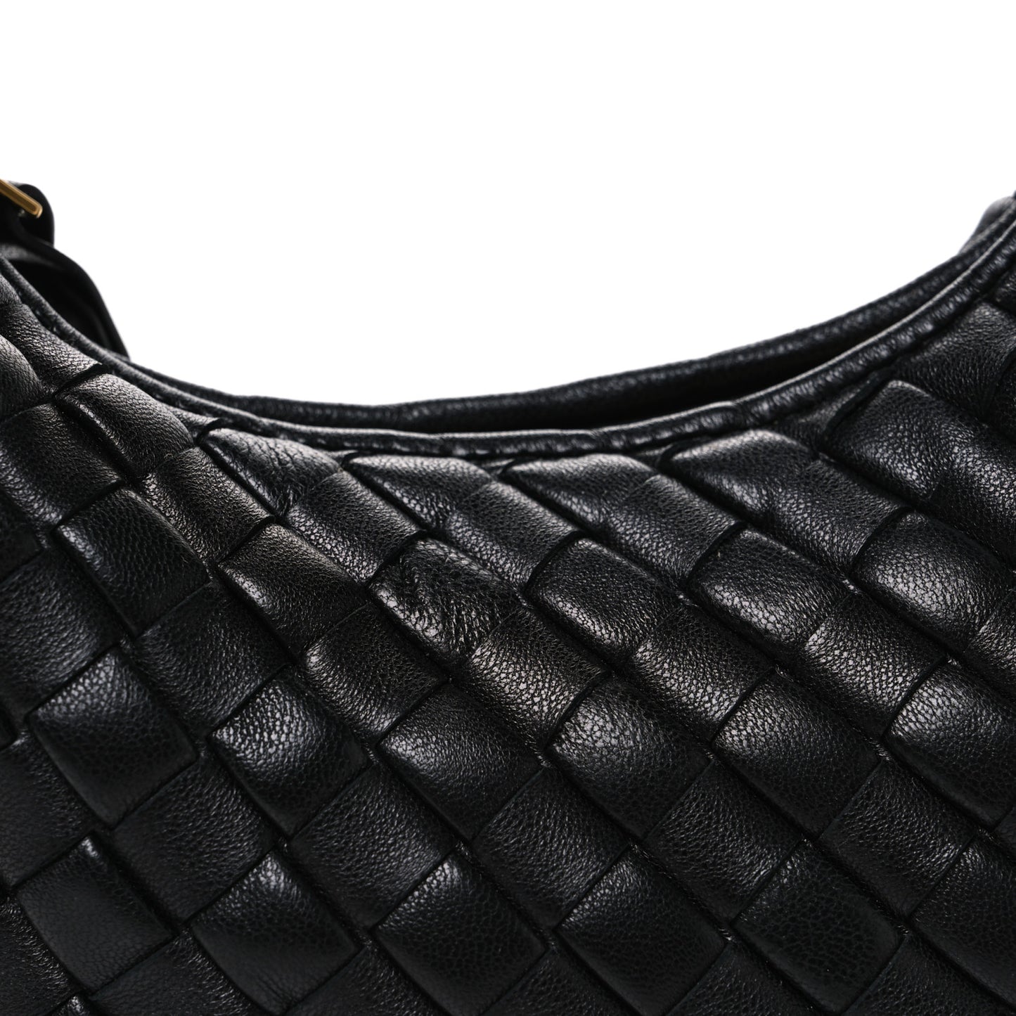 Nappa Intrecciato Baby Veneta Hobo Black