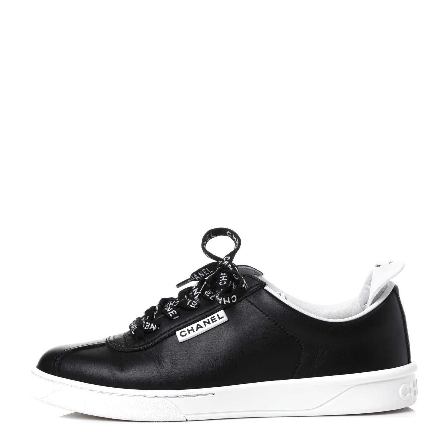 Chanel Calfskin CC Womens Sneakers 35.5 Black 1 of 10