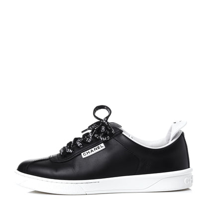 Chanel Calfskin CC Womens Sneakers 35.5 Black 1 of 10