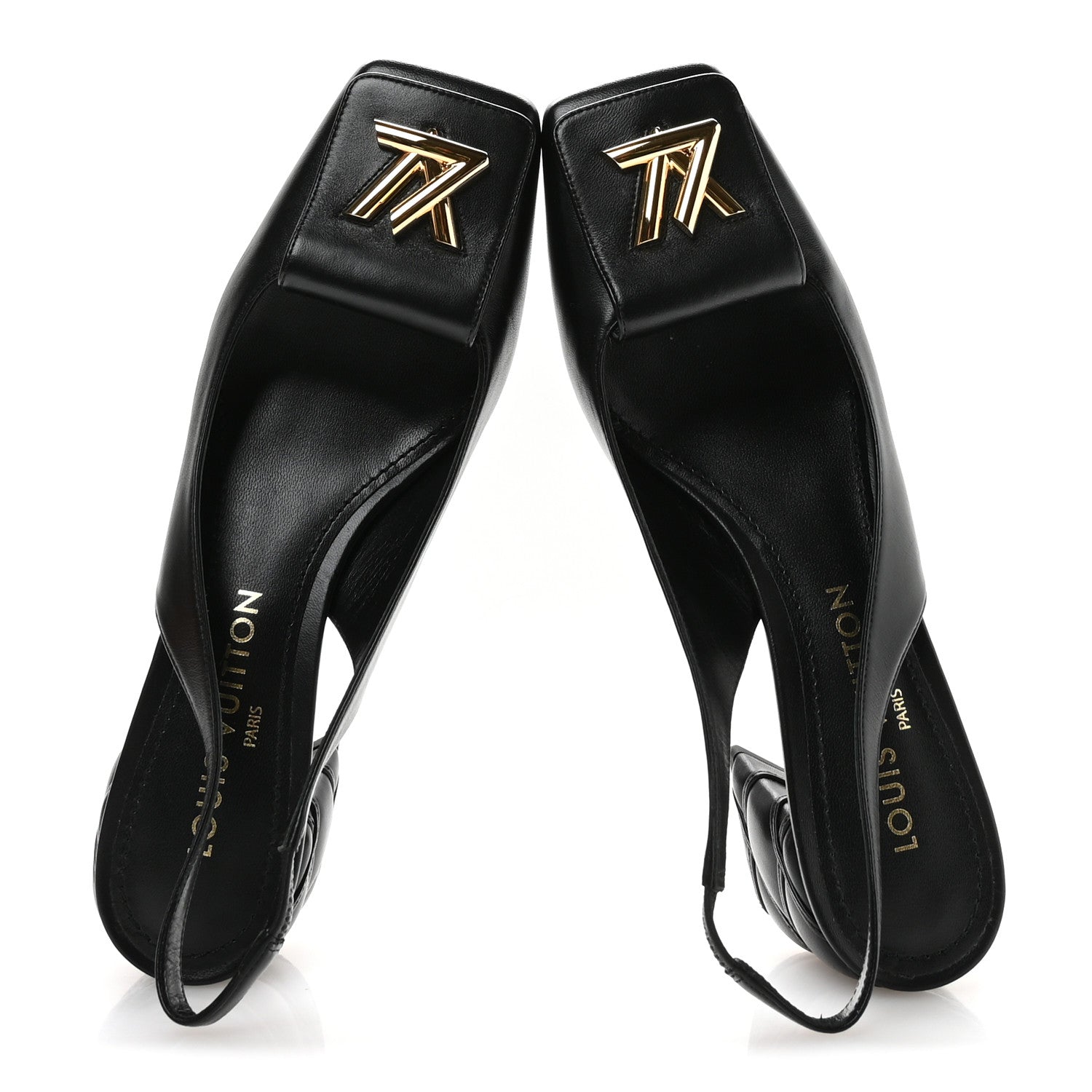 Louis Vuitton Lambskin Shake Slingback Pumps 39 Black 2 of 9