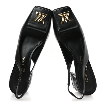 Louis Vuitton Lambskin Shake Slingback Pumps 39 Black 2 of 9