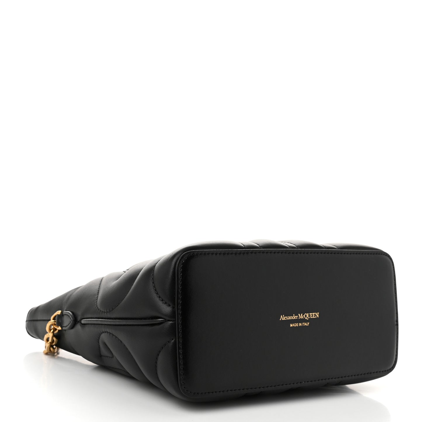 Calfskin Quilted Small The Seal Chain Crossbody Bag Black
