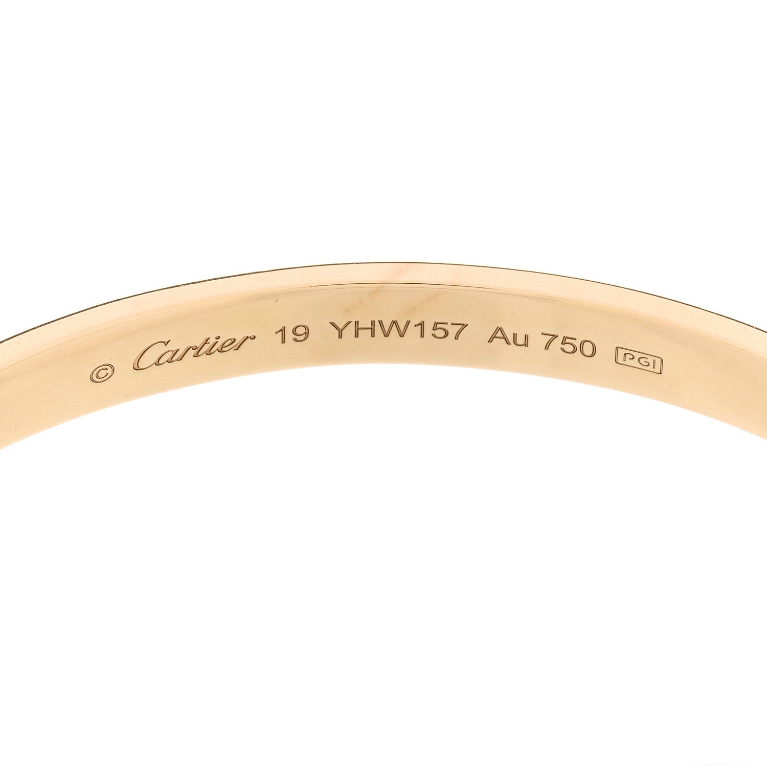 Cartier 18K Yellow Gold LOVE Cuff Bracelet 19 3 of 4