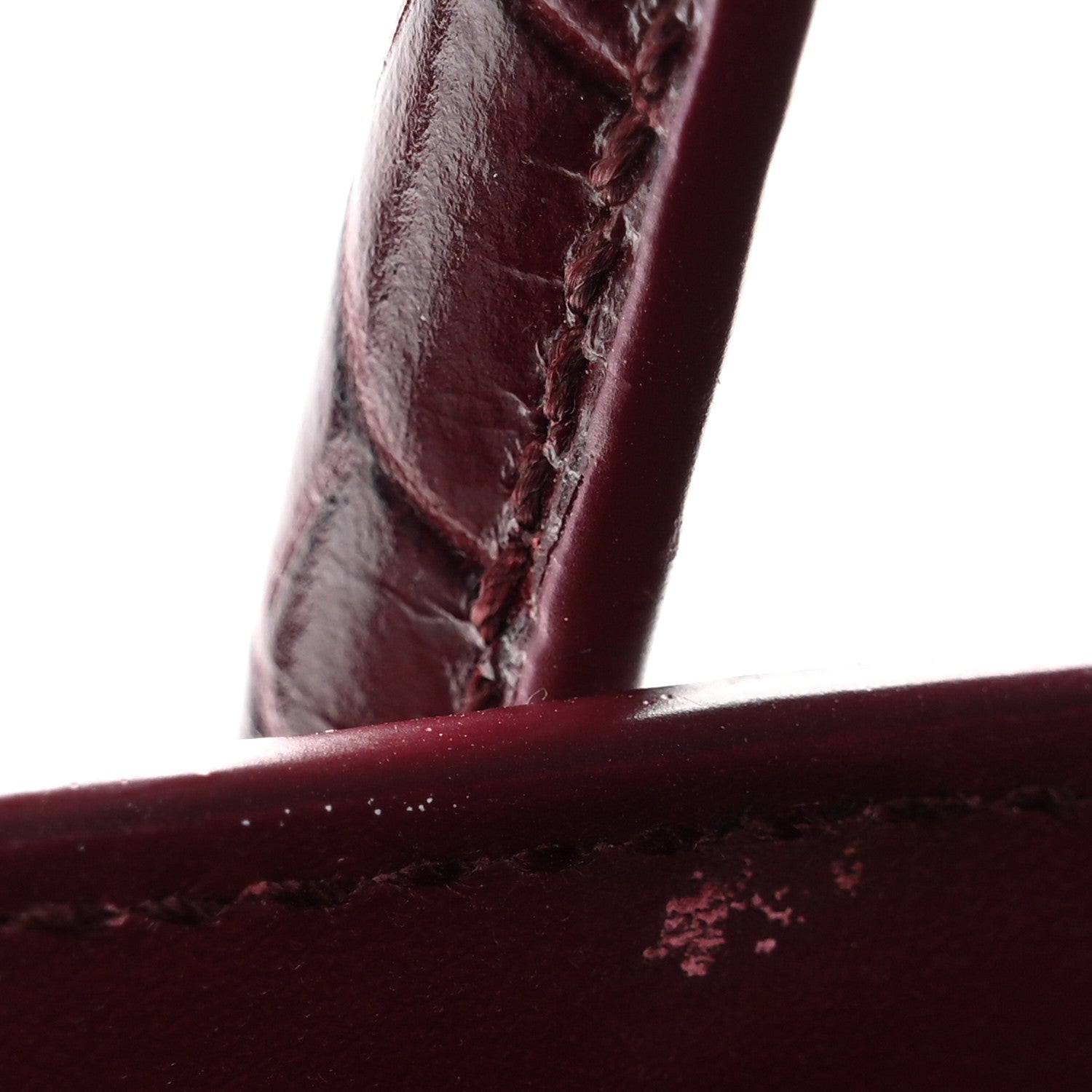 Saint Laurent Calfskin Crocodile Embossed Baby Sac De Jour Bordeaux 12 of 13