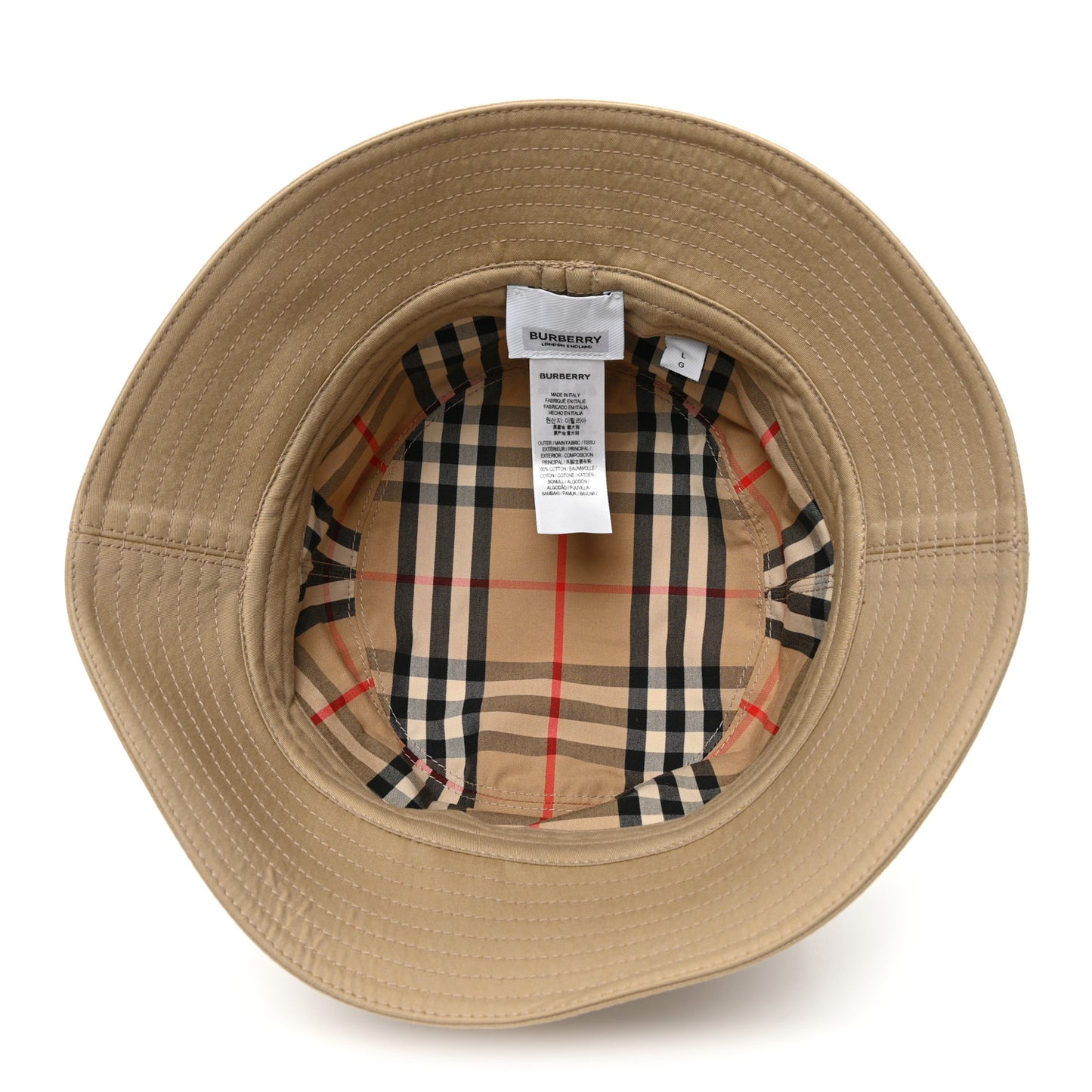 Cotton Gabardine Bucket Hat L Honey