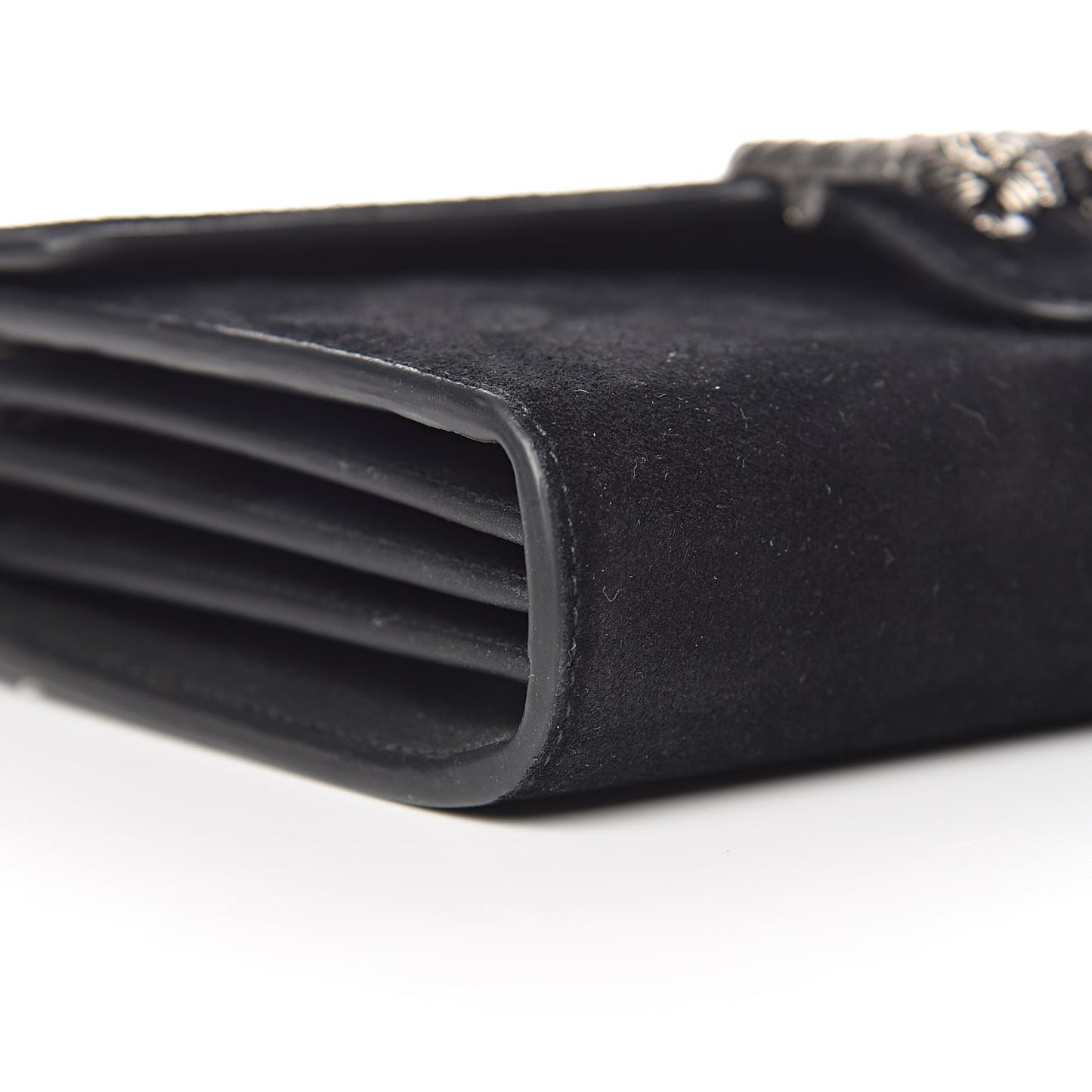 Suede Mini Dionysus Chain Wallet Black