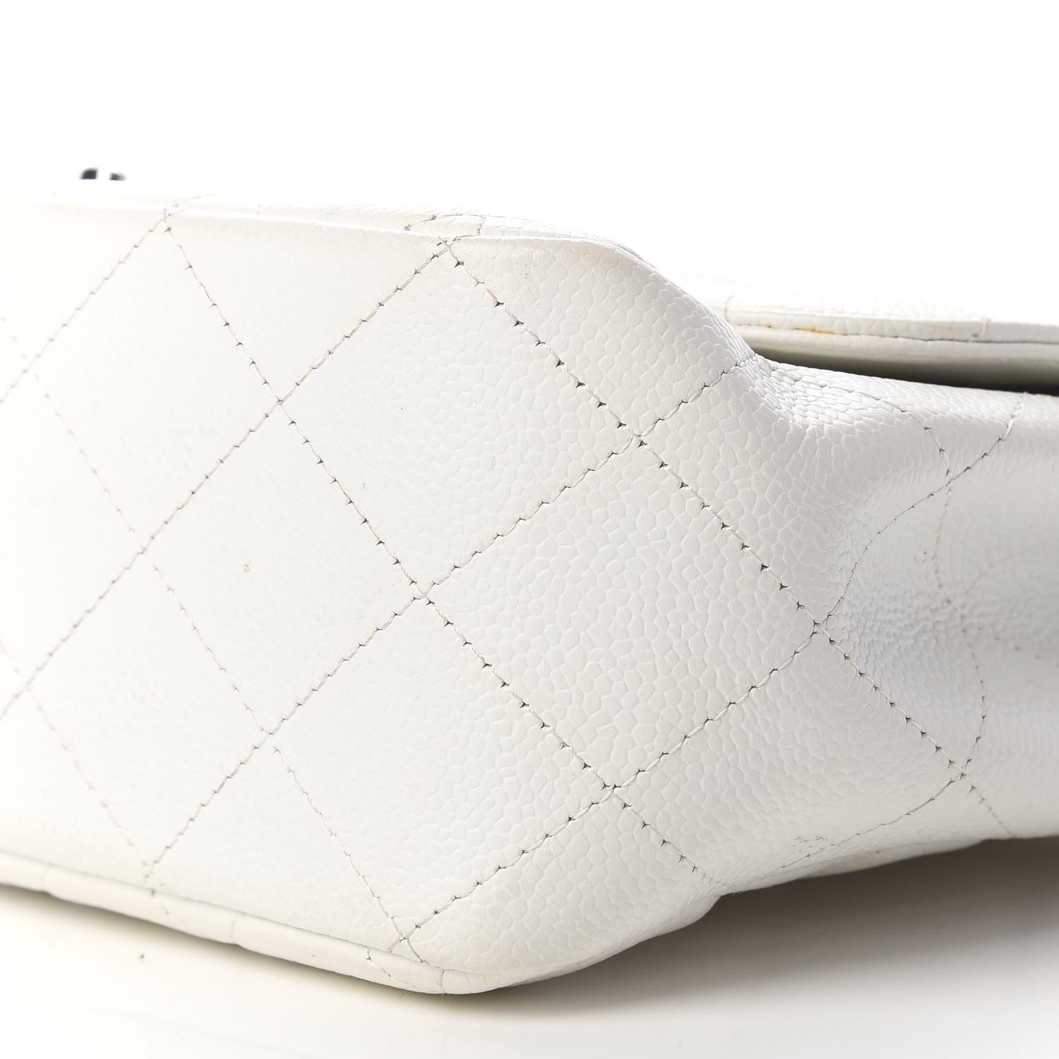 Chanel Caviar Quilted Jumbo Single Flap White 9 of 12