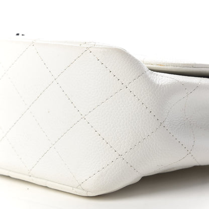 Chanel Caviar Quilted Jumbo Single Flap White 9 of 12