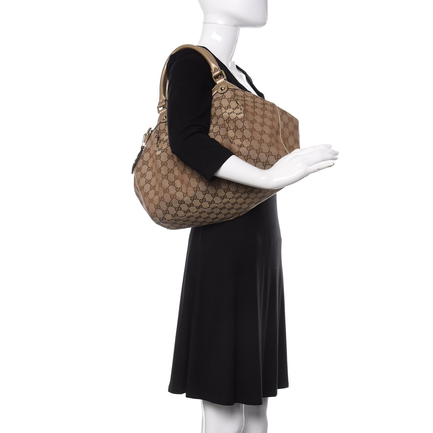 Gucci Monogram Medium Sukey Tote Champagne 2 of 14
