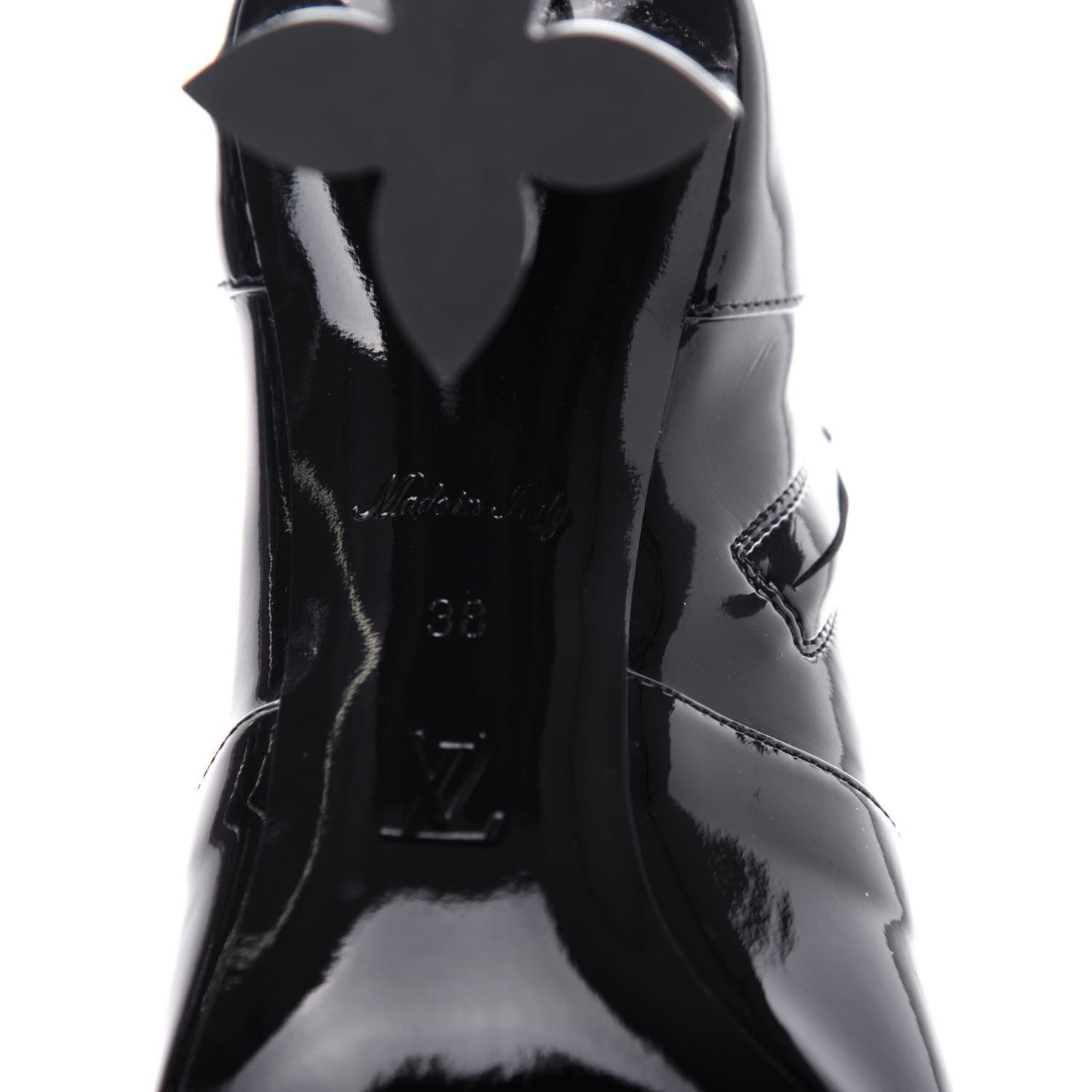 Patent Silhouette Ankle Boots 38 Black