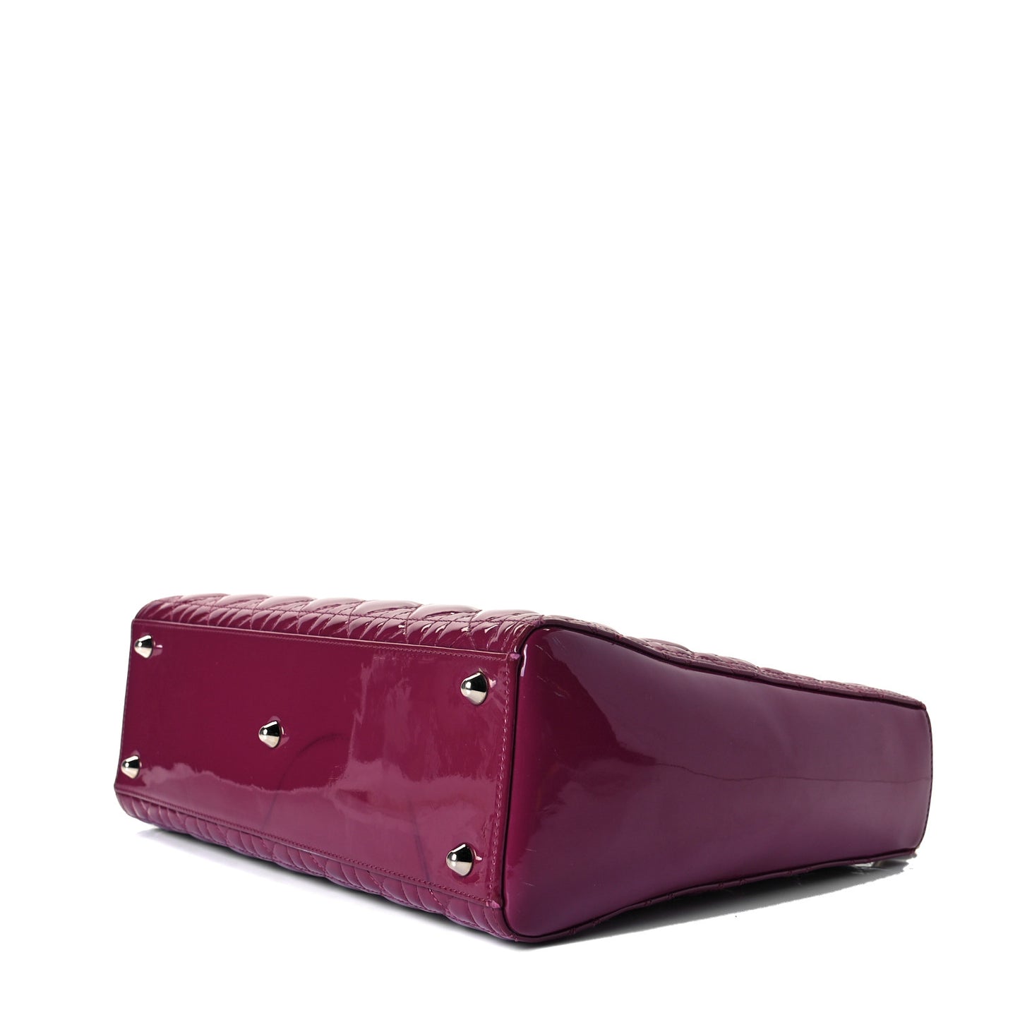 Patent Cannage Large Lady Dior Dark Pink