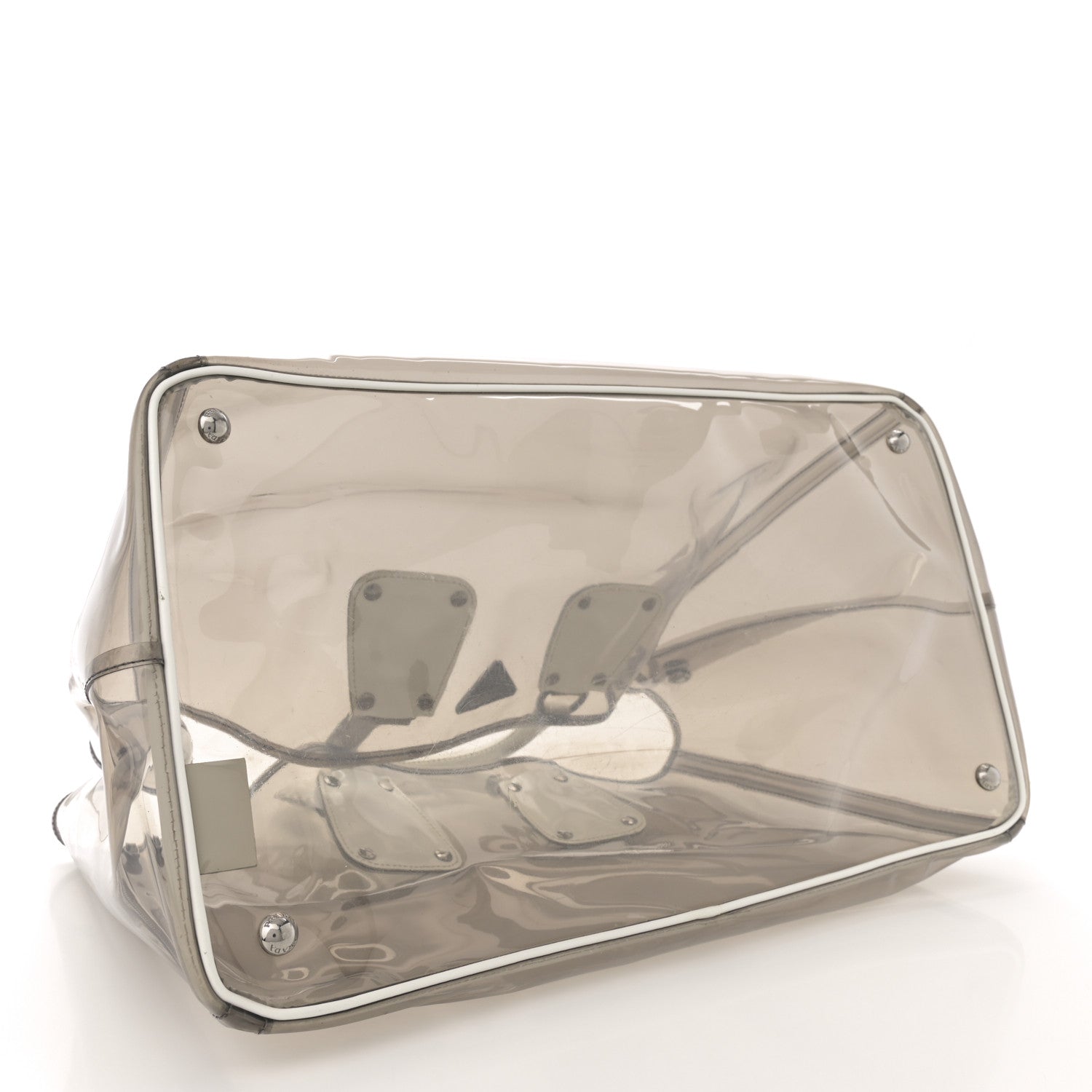 Prada Vinyl Calfskin Tote Transparent White 5 of 14