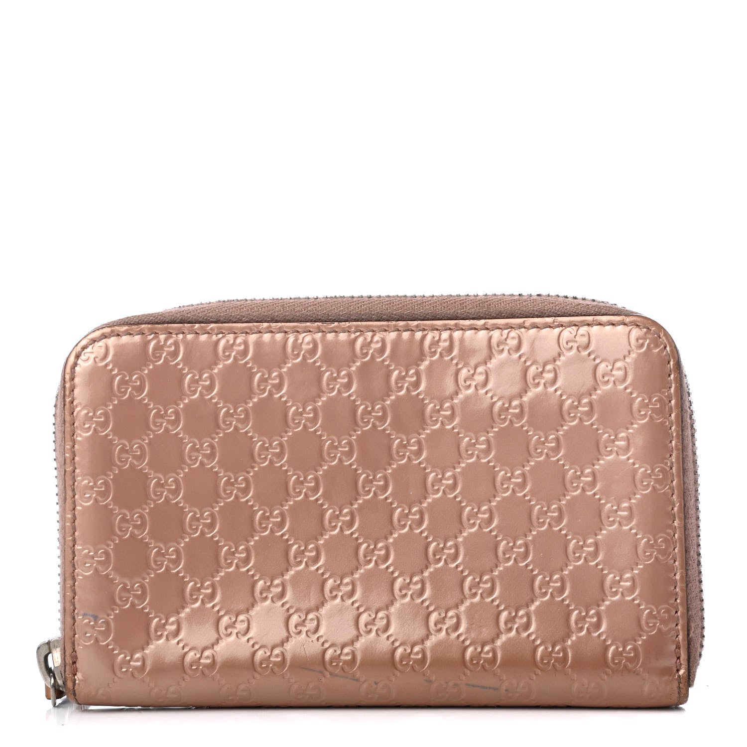 Gucci Patent Microguccissima Zip Around Wallet Pink 1 of 7