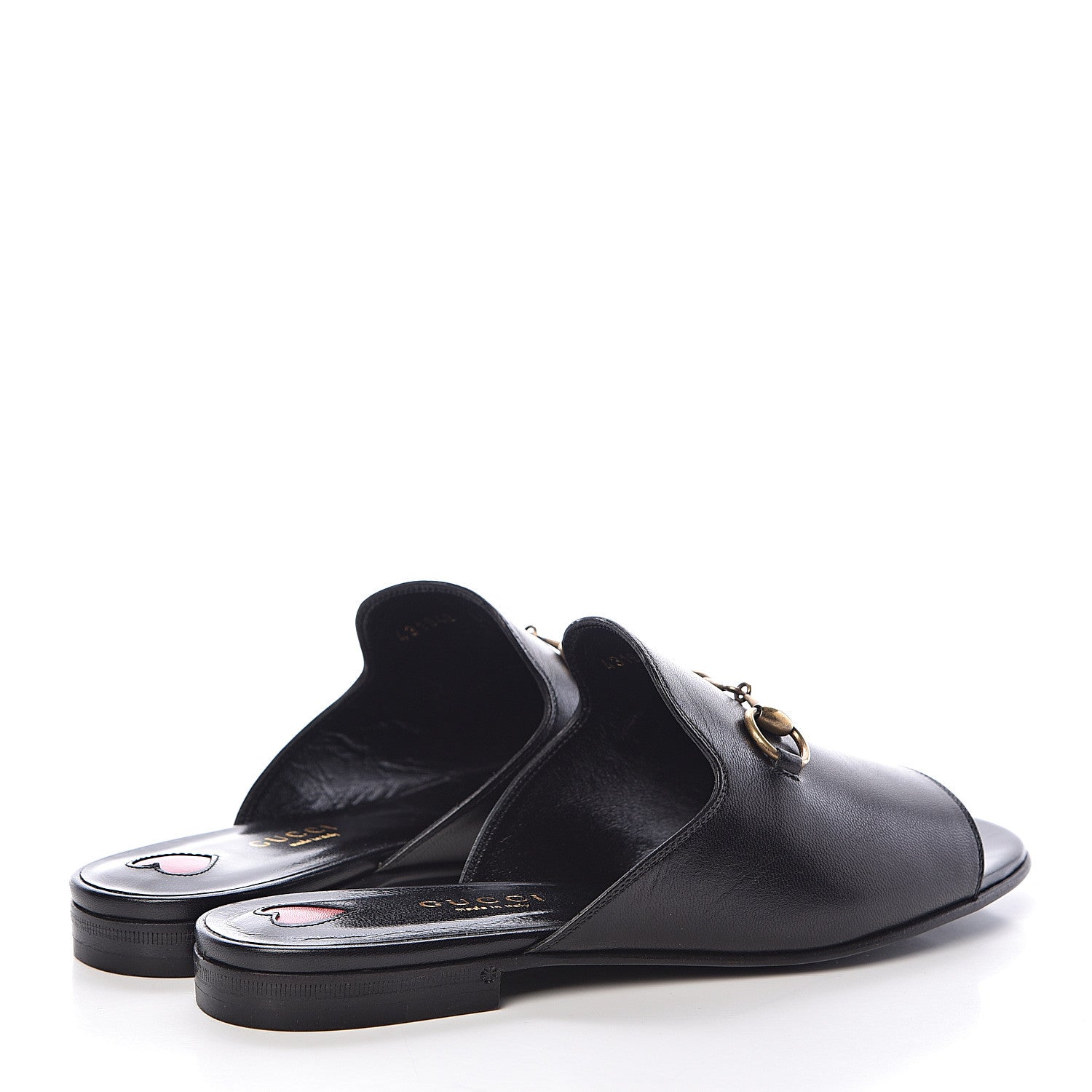 Gucci Malaga Kid Horsebit Slide Sandals 35 Black 4 of 9