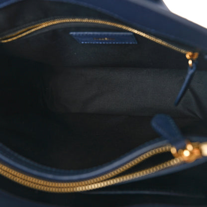Burberry Derby Calfskin Vintage Check Medium Banner Tote Regency Blue 5 of 8