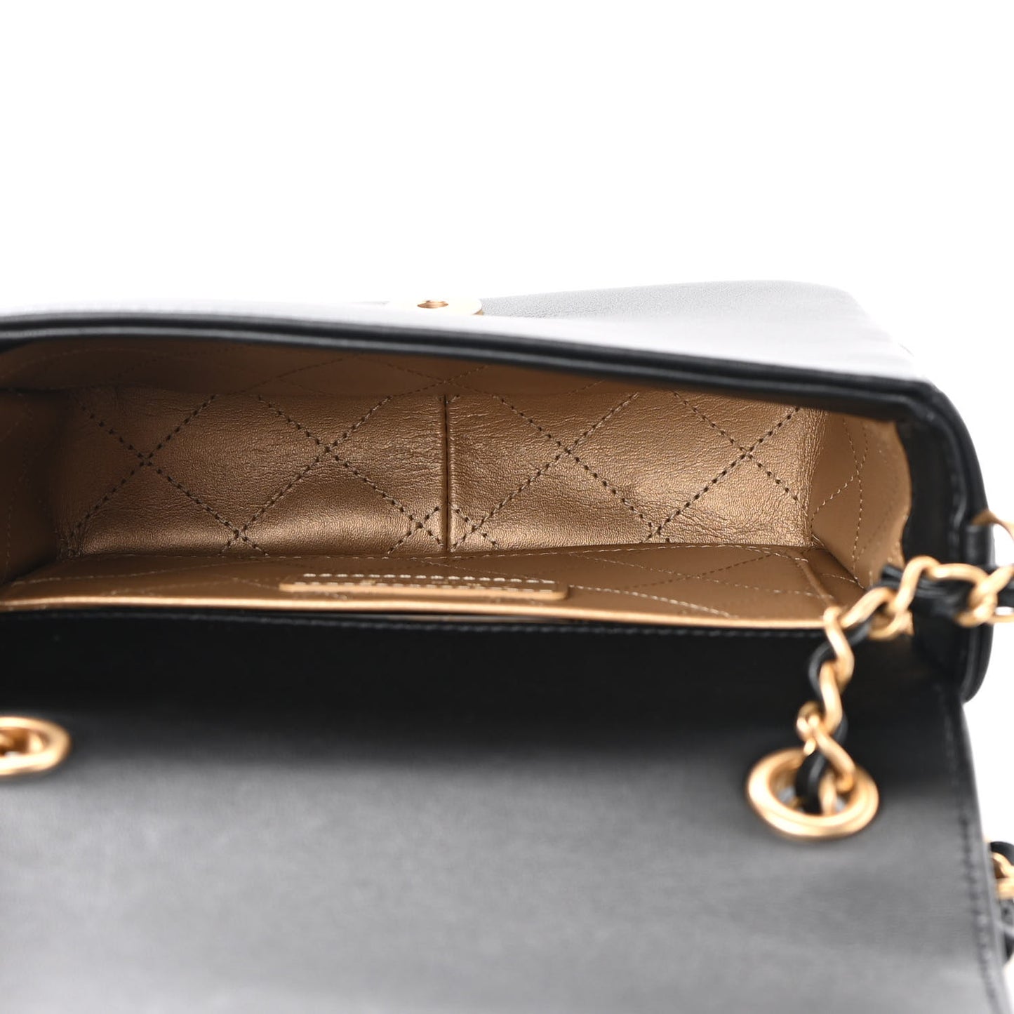 Lambskin Quilted Lucky Charms CC Crossbody Messenger Flap Black