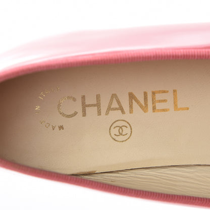 Chanel Patent CC Cap Toe Ballerina Flats 39.5 Light Pink 9 of 20