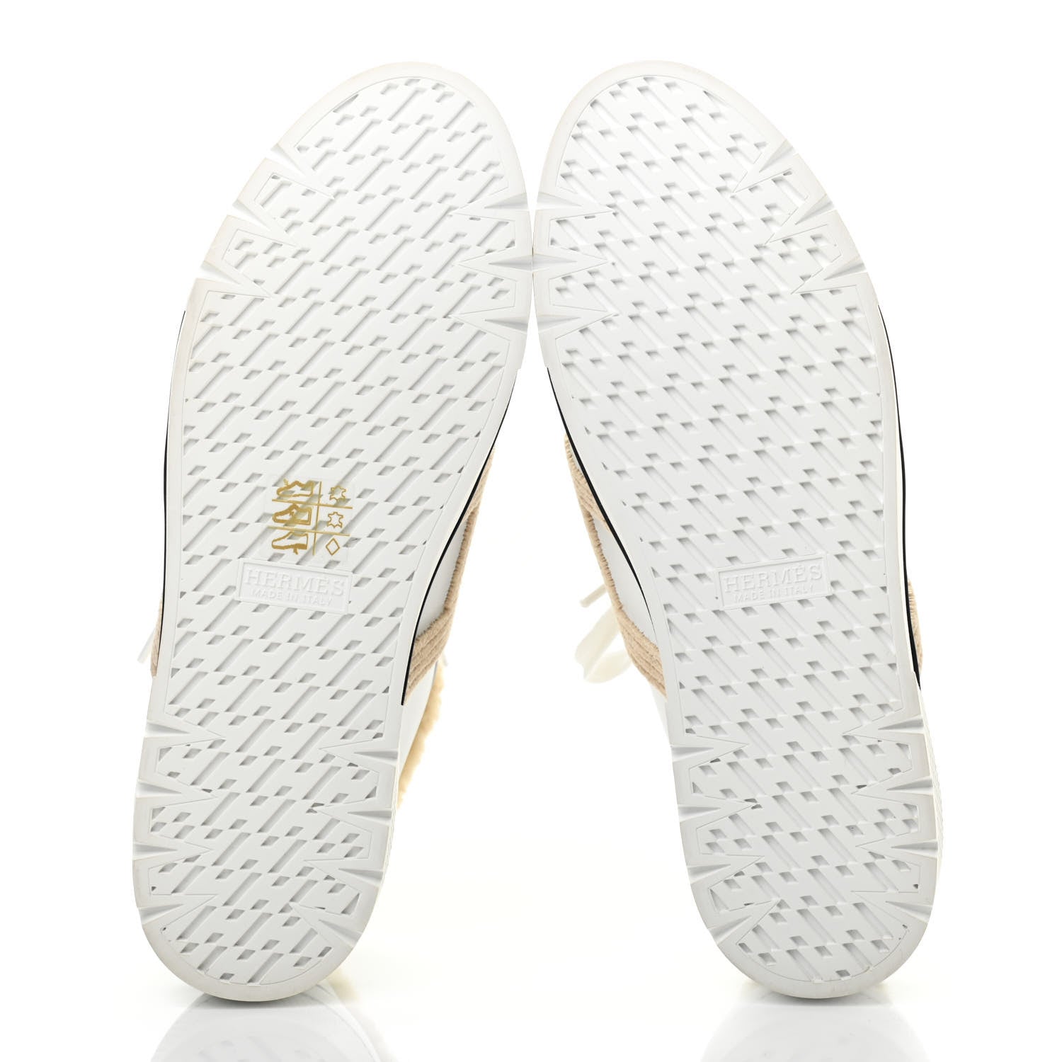 Hermes Calfskin Woolskin Dare Sneakers 37.5 White Ecru 5 of 9
