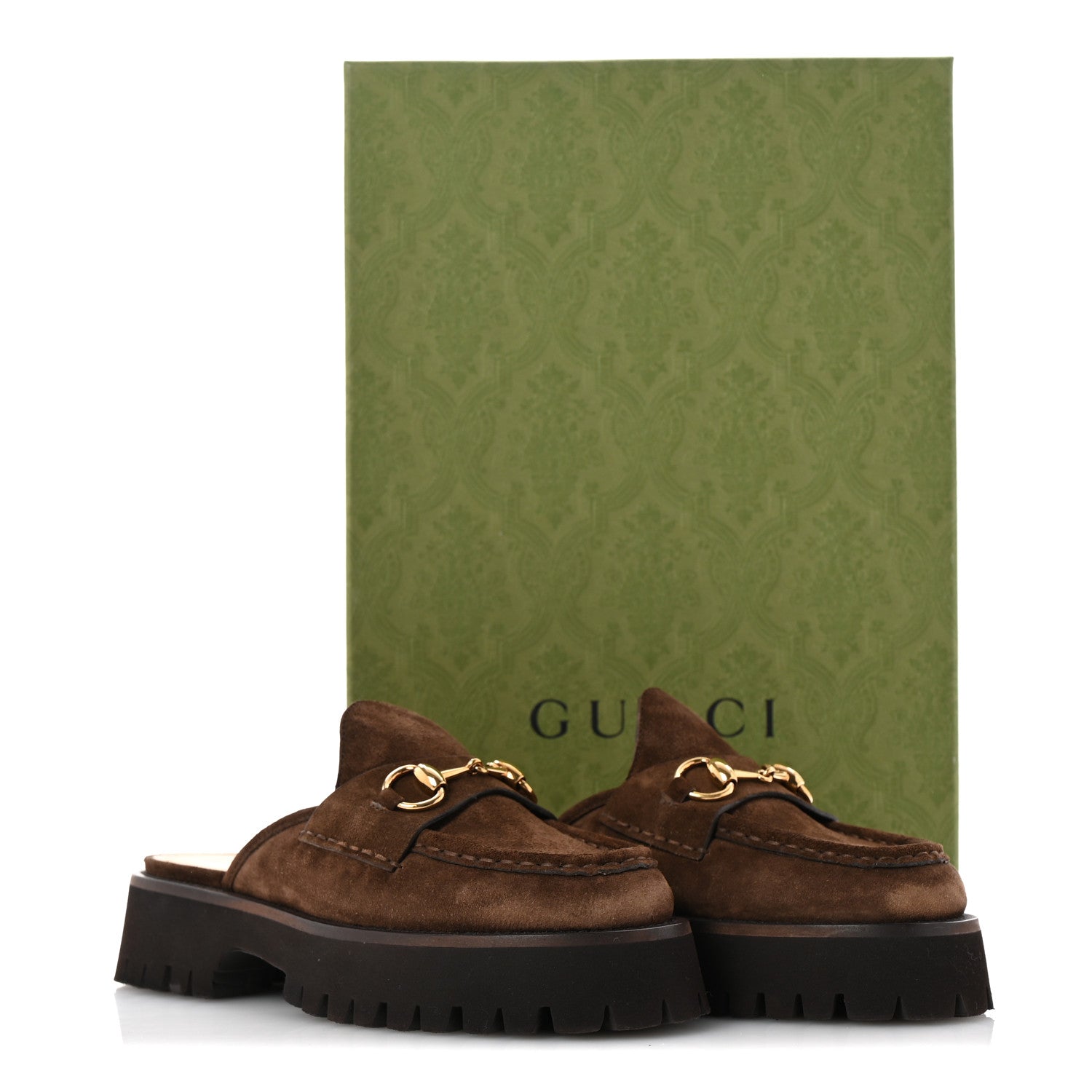 Gucci Suede Horsebit Platform Mules 36 Washed Brown 10 of 10