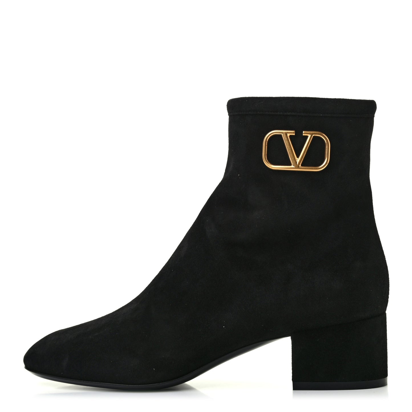 Suede VLogo Side Zip 45mm Ankle Boots 38 Black