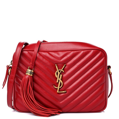 Saint Laurent Calfskin Matelasse Monogram Lou Camera Bag Rouge Eros 1 of 11