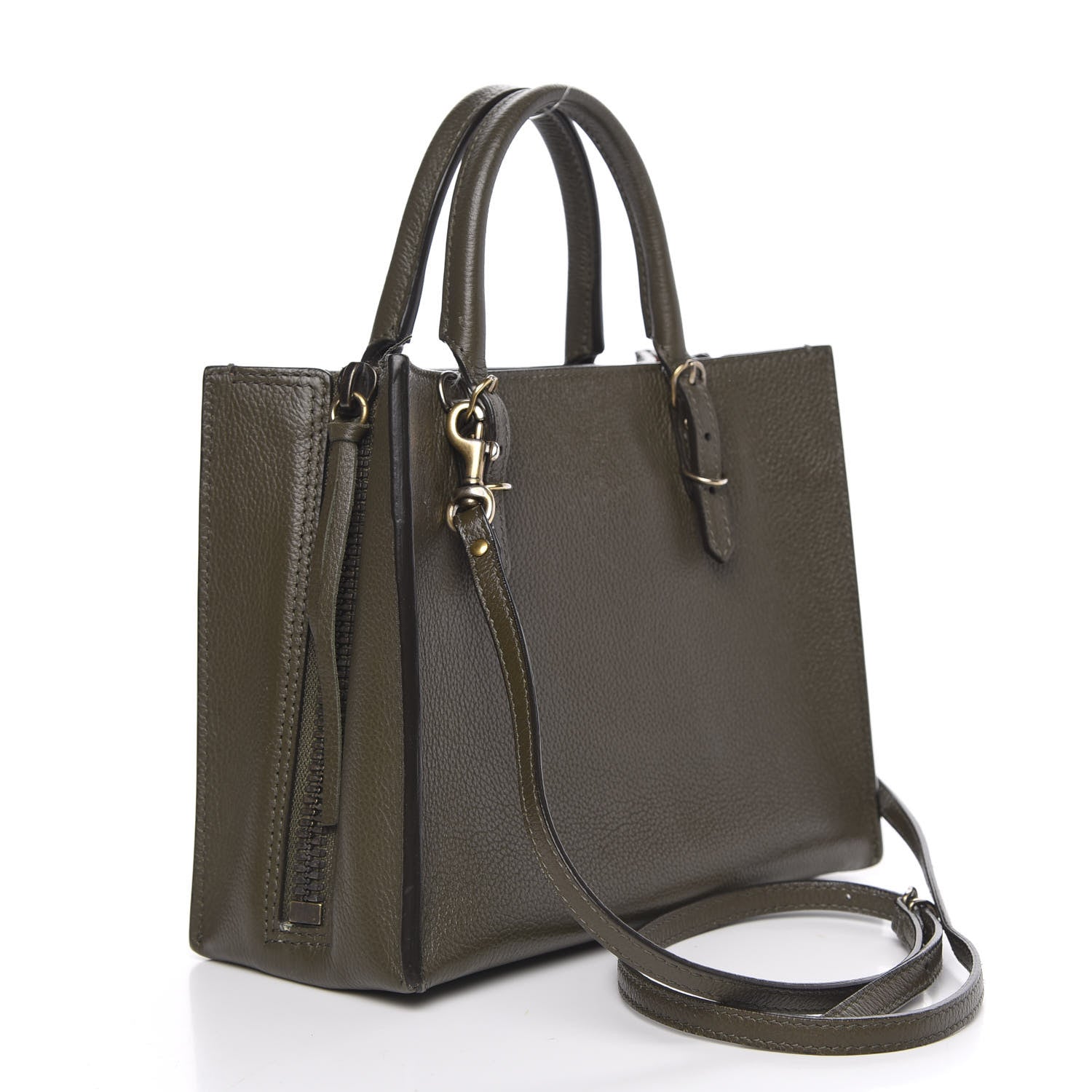 Balenciaga Grained Calfskin Papier Mini A4 Zip Around Tote Green 3 of 13