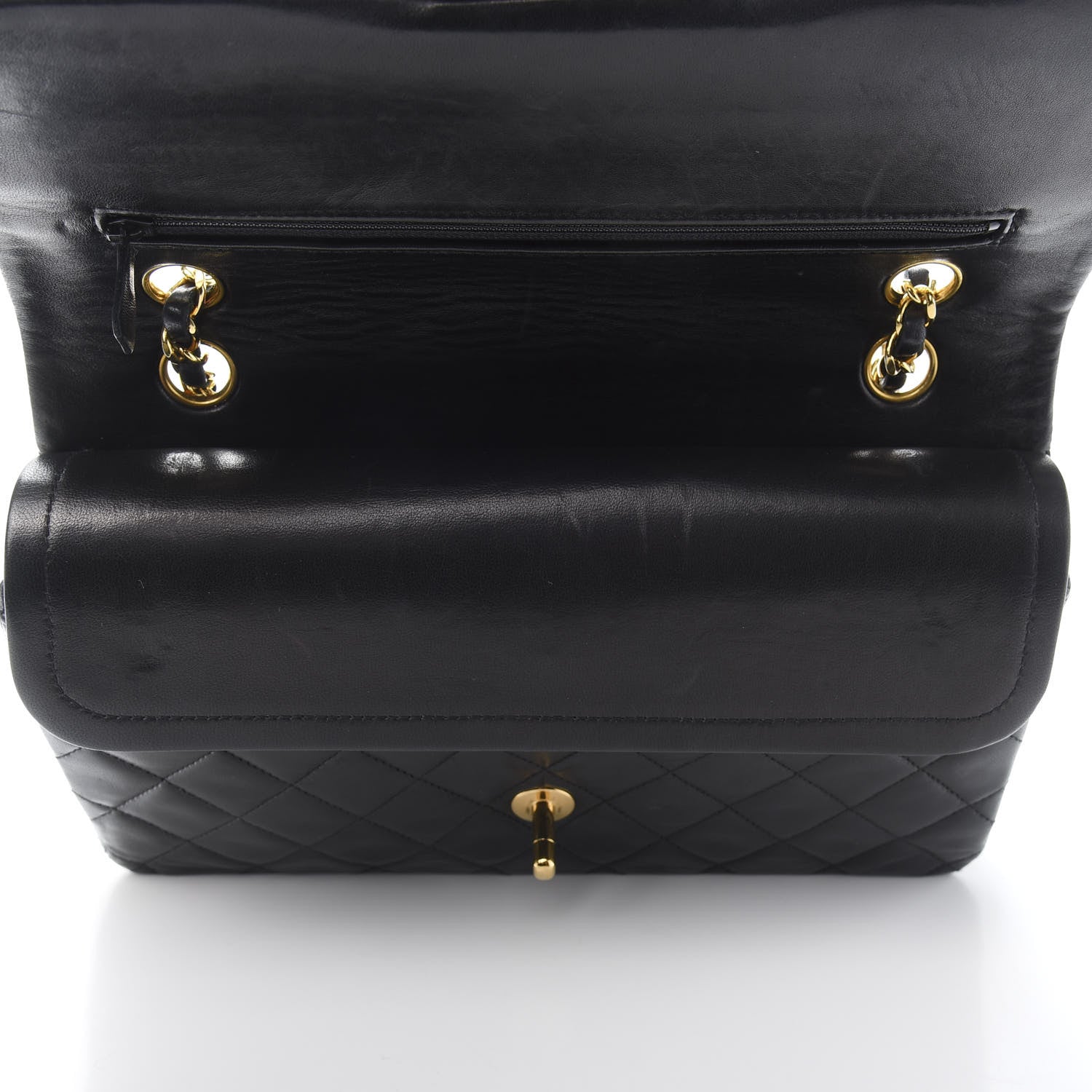 Chanel Lambskin Quilted Medium Double Flap Black 9 of 15