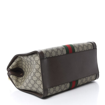 Gucci GG Supreme Monogram Web Medium Ophidia Tote Bag Brown 4 of 10