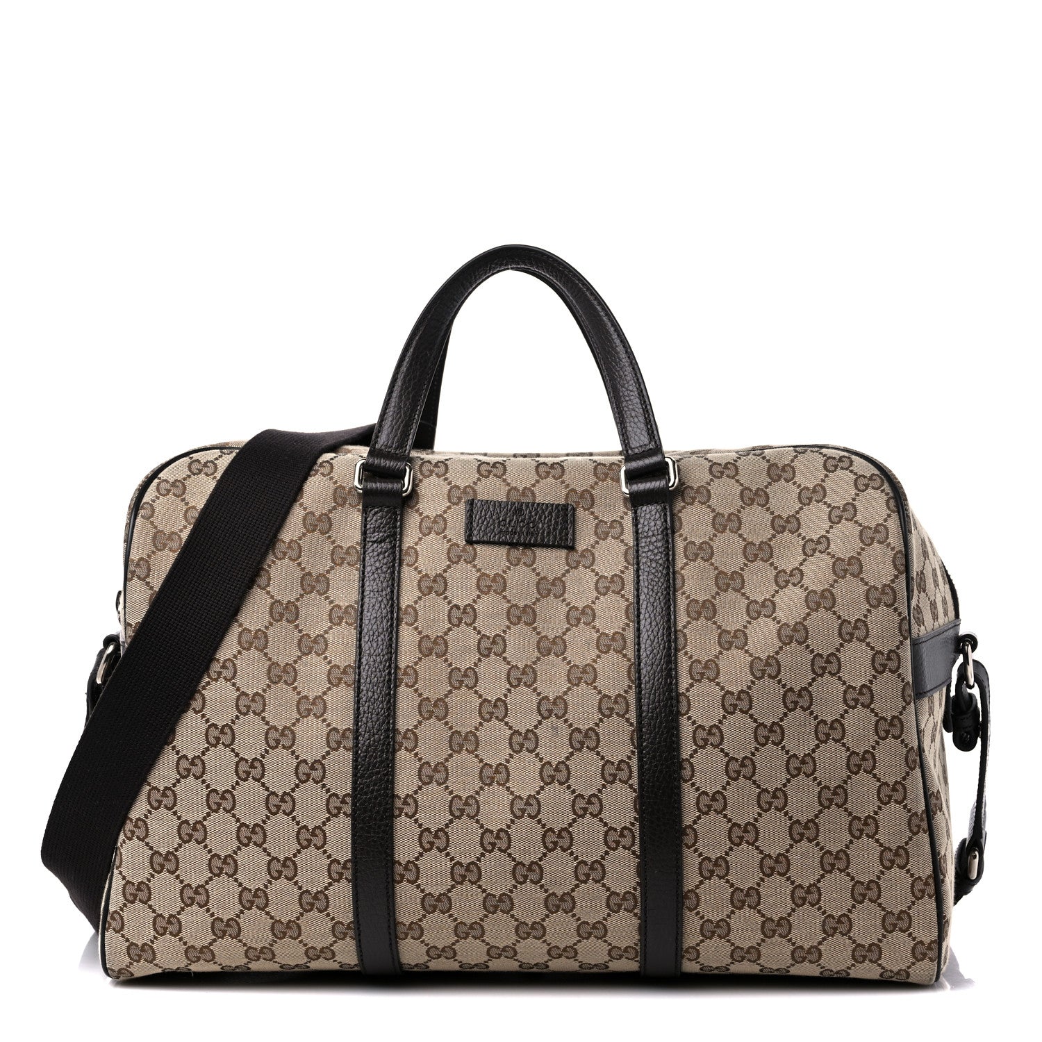 Gucci Monogram Dollar Calfskin Boston Duffle Bag Beige Ebony Testa di Moro Marrone Scuro 1 of 12