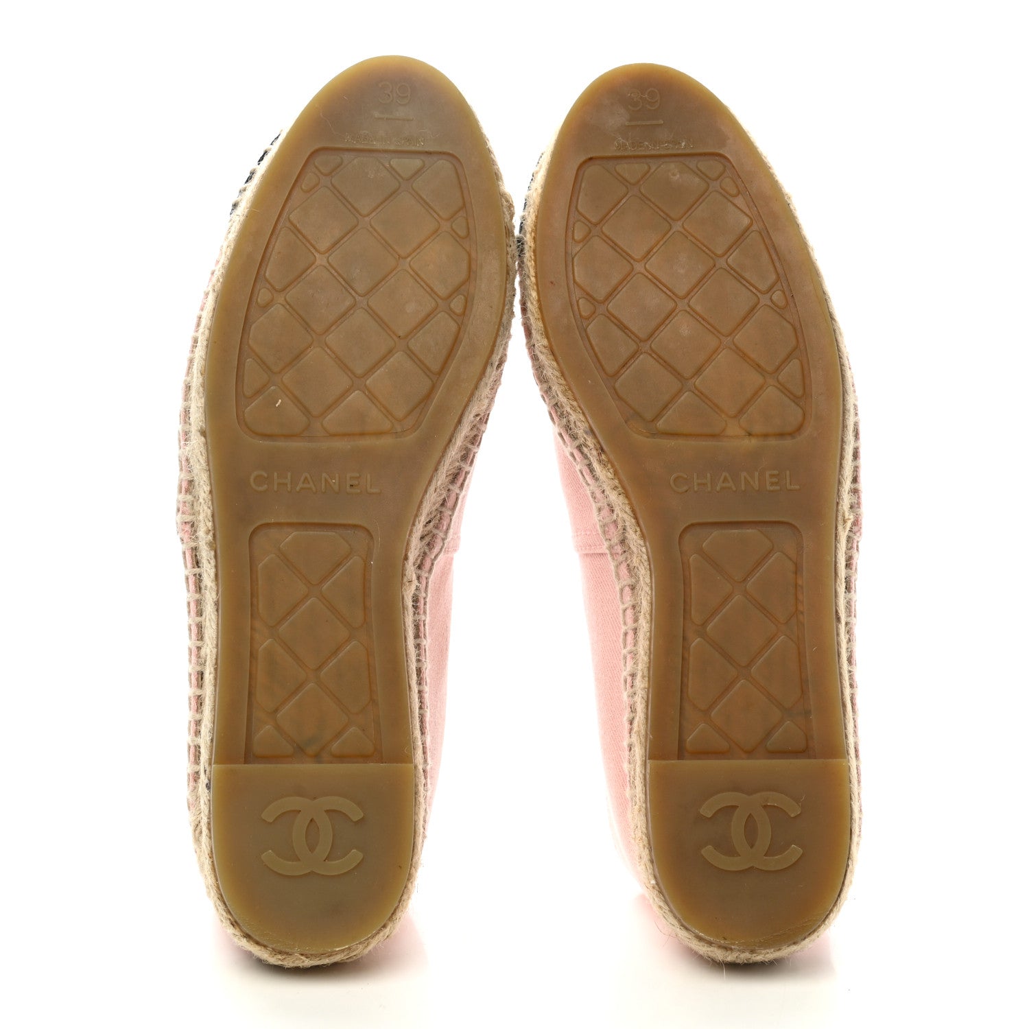 Chanel Denim Toile CC Espadrilles 39 Pink Black 5 of 9