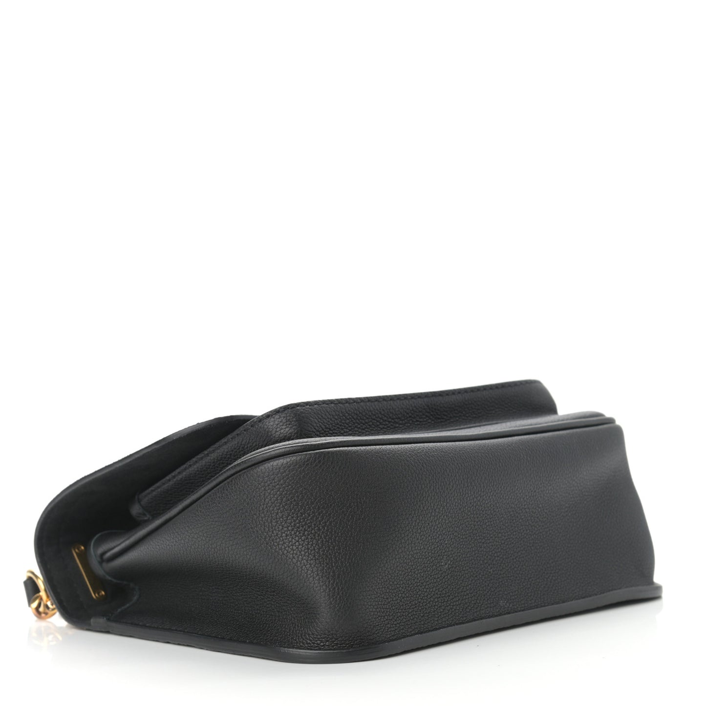 Grained Calfskin Lockme Chain Bag Black