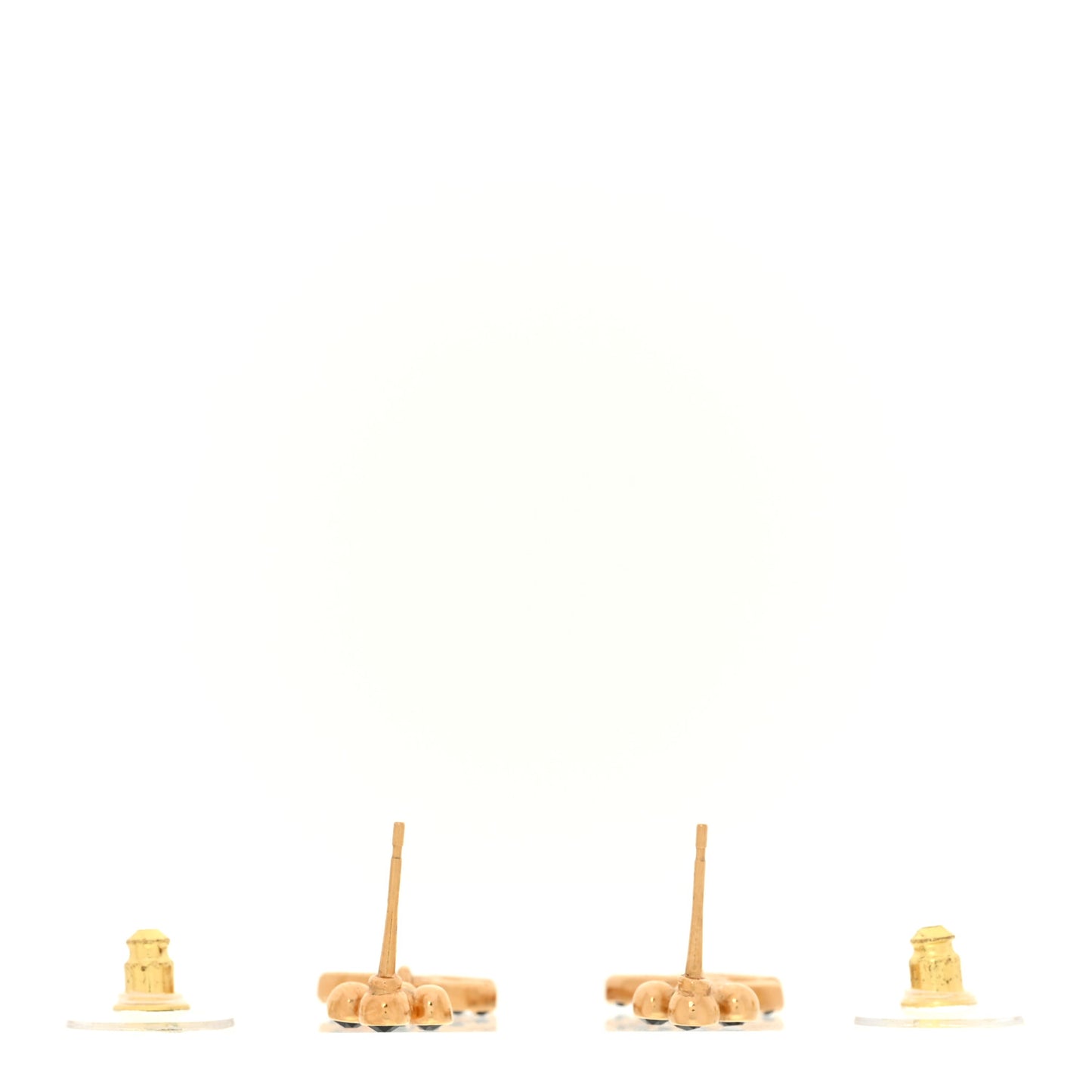 Crystal CC Drop Earrings Gold Black