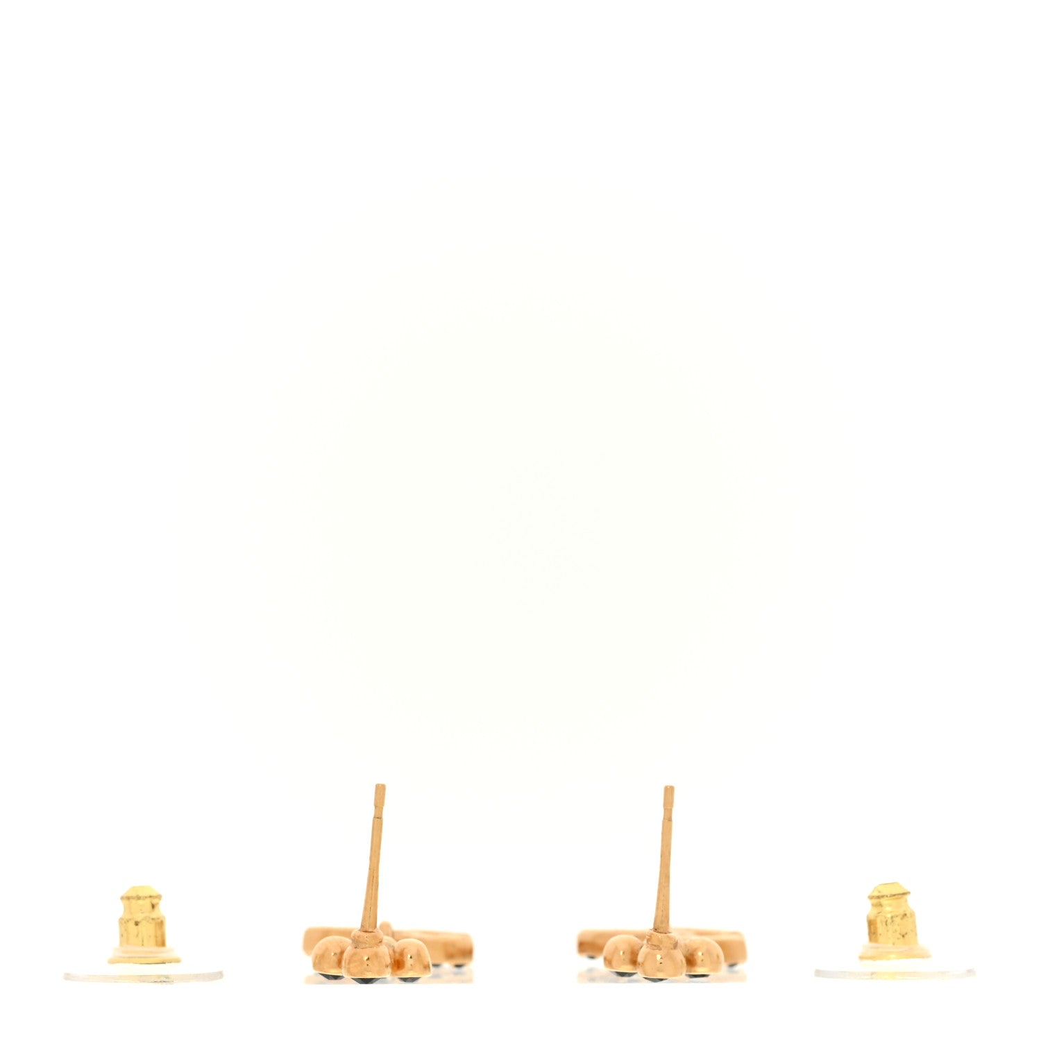 Chanel Crystal CC Drop Earrings Gold Black 3 of 4