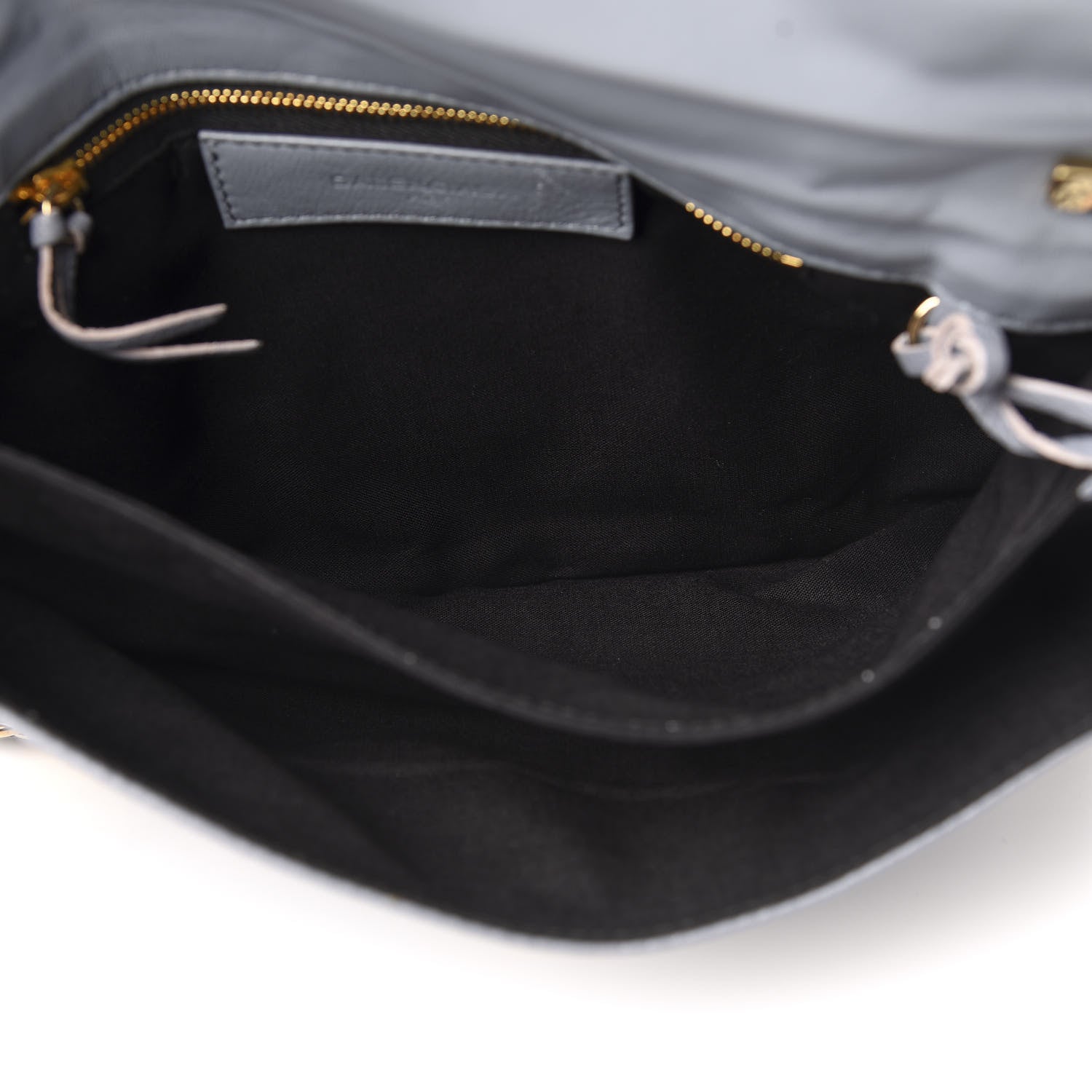 Balenciaga Chevre Gold Metallic Edge Hardware Envelope Clutch Bleu Acier 6 of 12