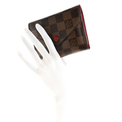 Louis Vuitton Damier Ebene Victorine Wallet Red 2 of 13