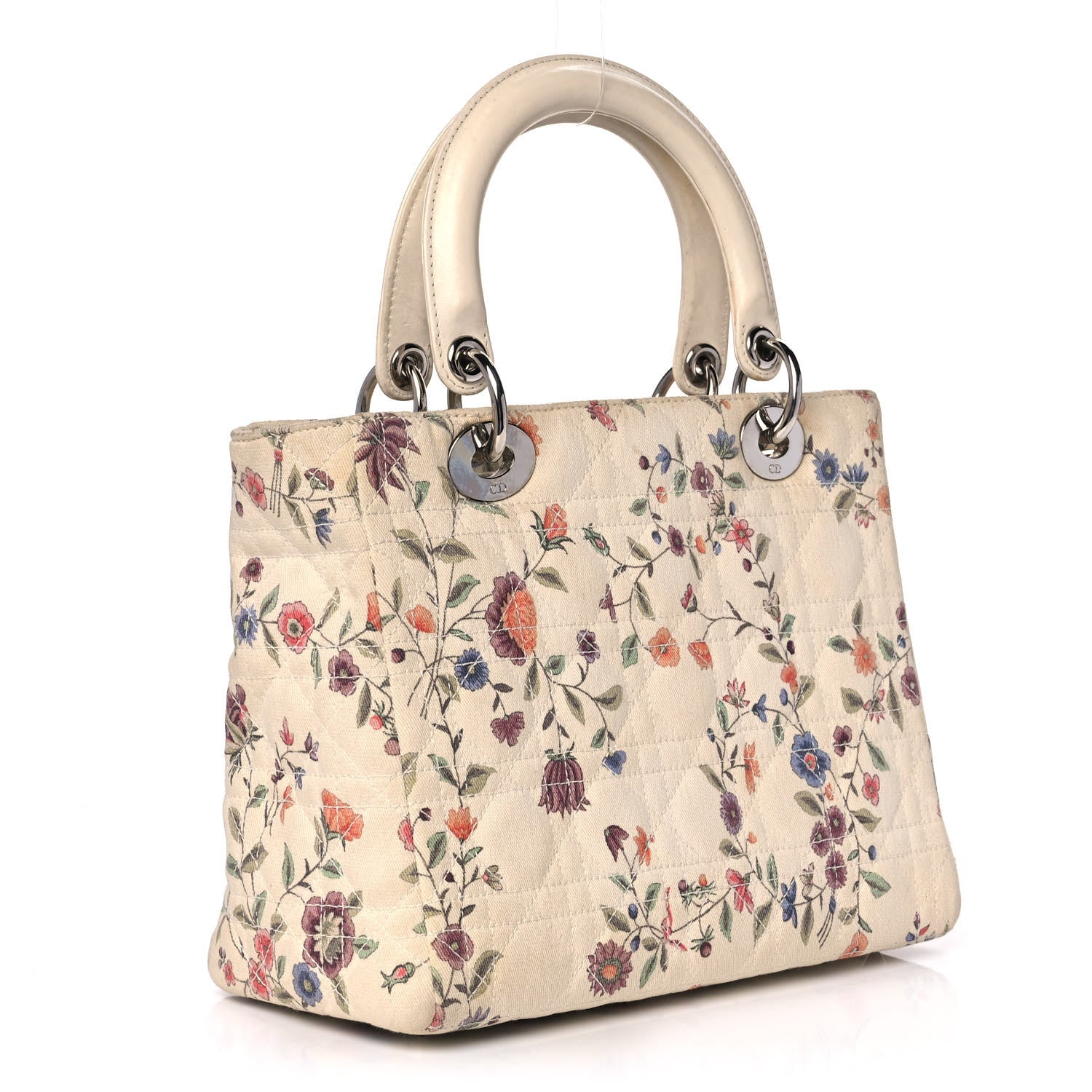 Christian Dior Canvas Nagoya Floral Medium Lady Dior White Multicolor 2 of 11