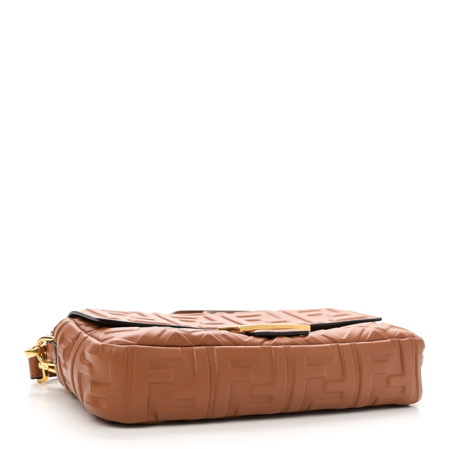 Fendi Nappa FF 1974 Embossed Baguette Brandy 4 of 9