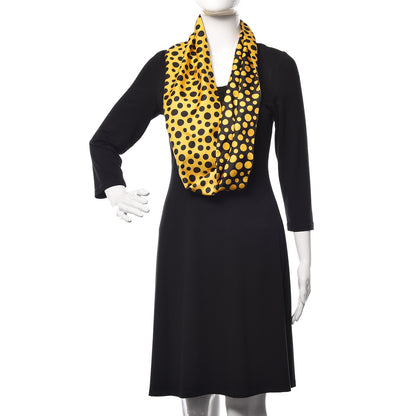 Louis Vuitton Silk Kusama Infinity Dots Snood Scarf Black Yellow 2 of 4