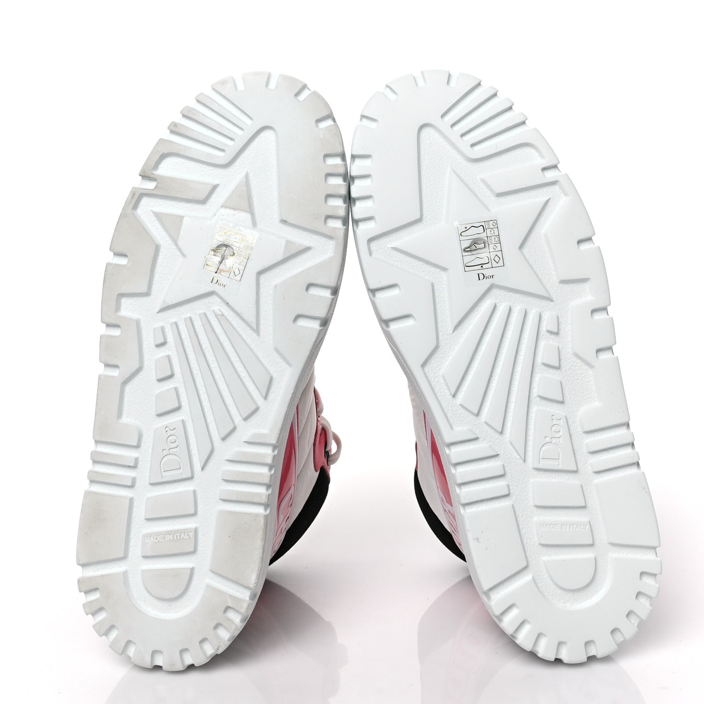 Nylon Calfskin Womens D-Player High Top Sneakers 36 Pink