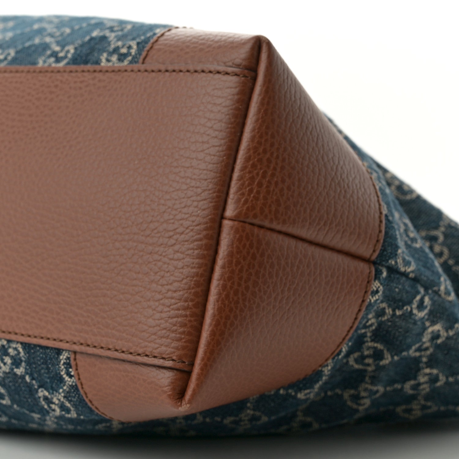 Gucci New Denim GG Monogram Medium Ophidia Shopping Tote Blue Tea Cuir 10 of 11