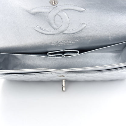 Chanel Metallic Lambskin Quilted Medium Double Flap Silver 5 of 15