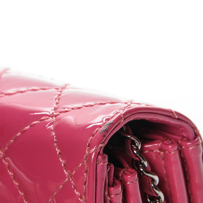 Chanel Patent Quilted Clutch Chain Flap Fuchsia 5 of 8